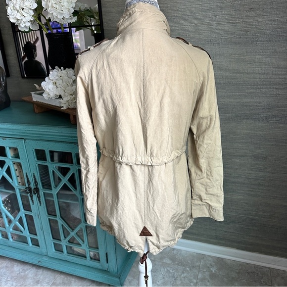 Zara Utility Military Equestrian Jacket Tan Size Small - Picture 6 of 15